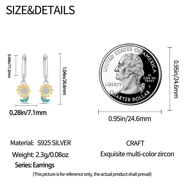 Iris Flower Sterling Silver Drop Earrings