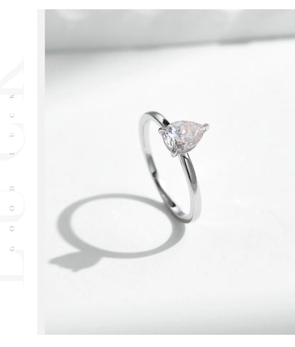 Pear-Cut Moissanite Ring