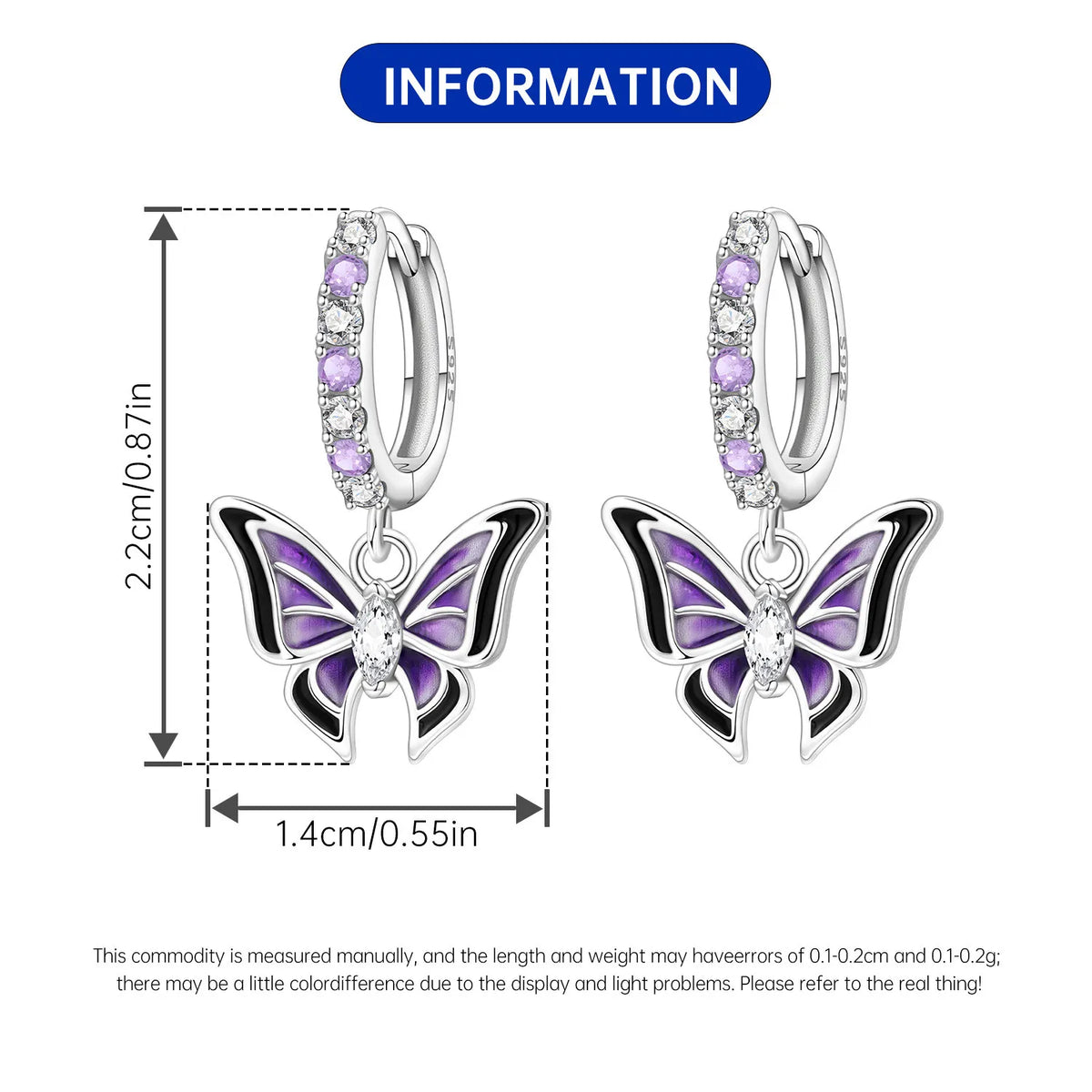 Iris Flower Sterling Silver Drop Earrings