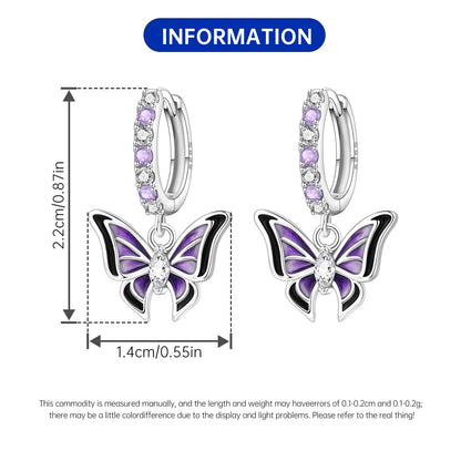 Iris Flower Sterling Silver Drop Earrings