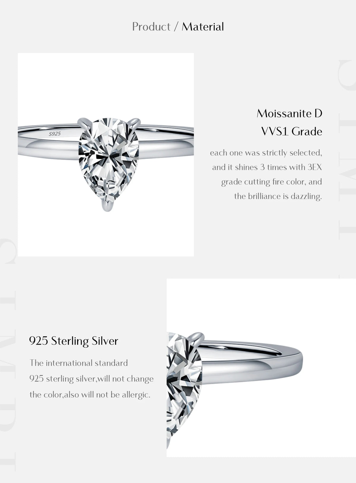 Pear-Cut Moissanite Ring