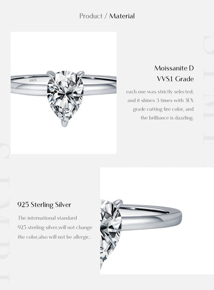 Pear-Cut Moissanite Ring