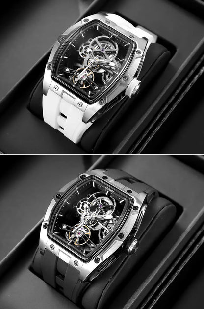MEGIR 2242 Blue Skeleton Automatic Watch
