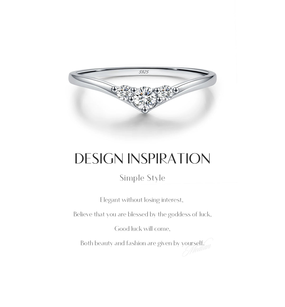 Chevron Moissanite Band Ring