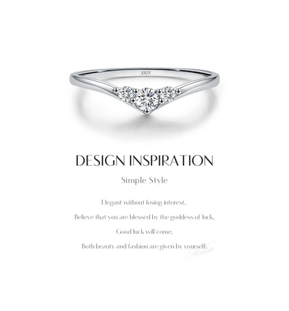 Chevron Moissanite Band Ring