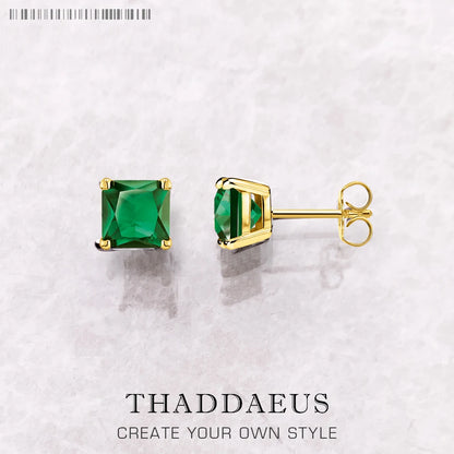 Orange Princess-Cut Zircon Stud Earrings
