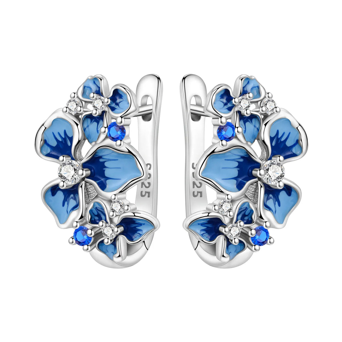 Purple Iris S925 Hoop Earrings