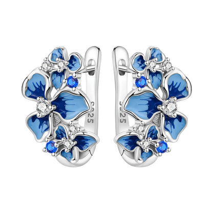 Purple Iris S925 Hoop Earrings