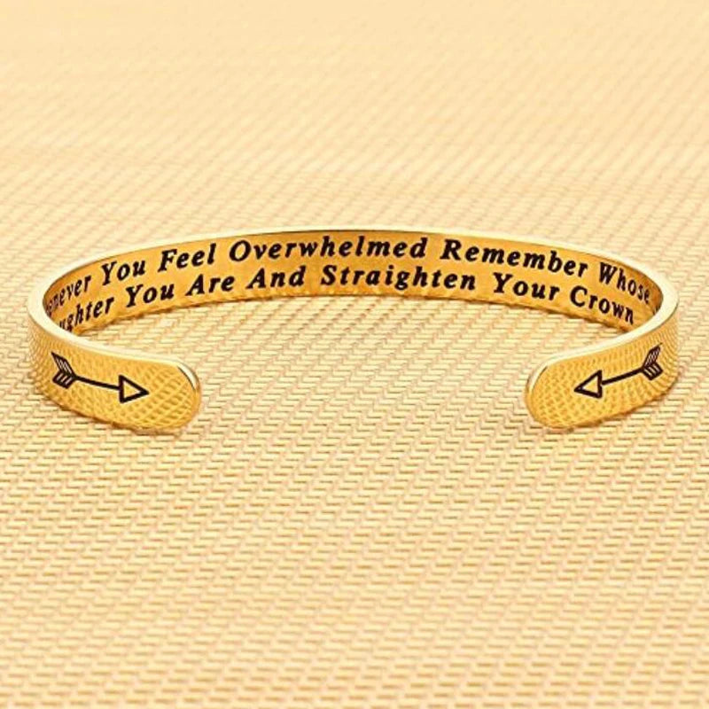 Straighten Your Crown Inspirational Bangle