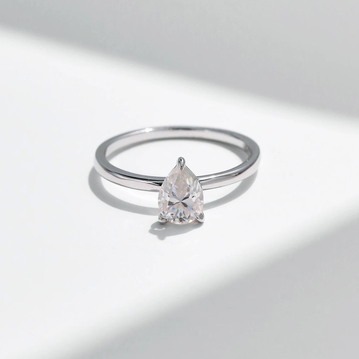 Pear-Cut Moissanite Ring