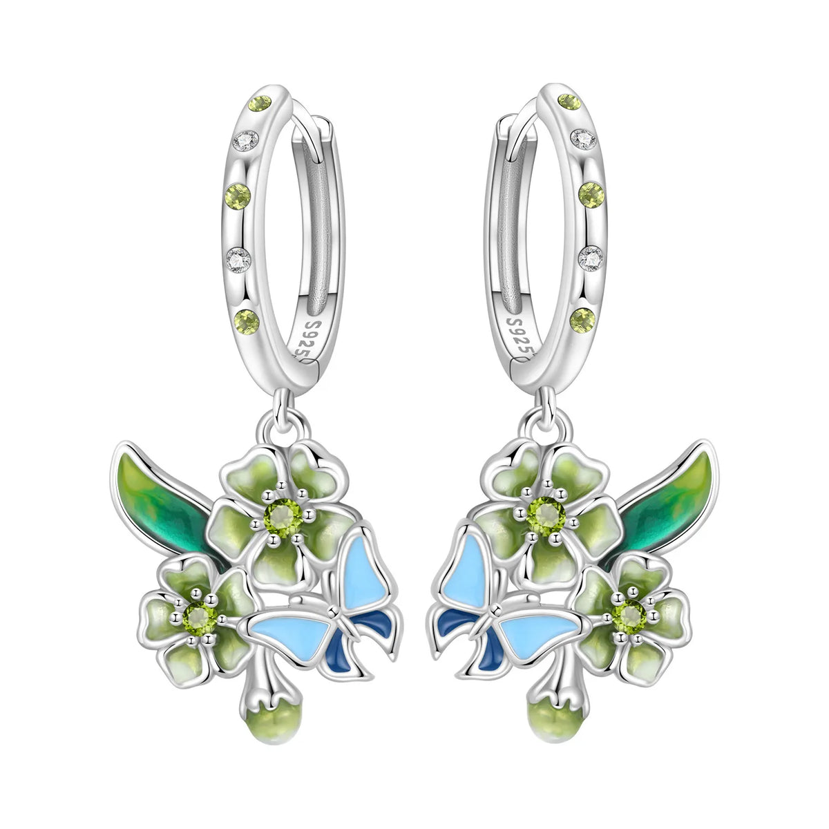 Purple Iris S925 Hoop Earrings