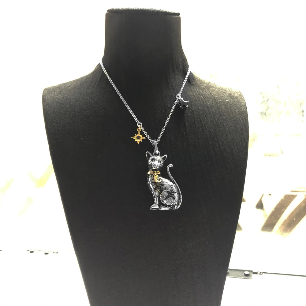 Celestial Cat Pendant Necklace