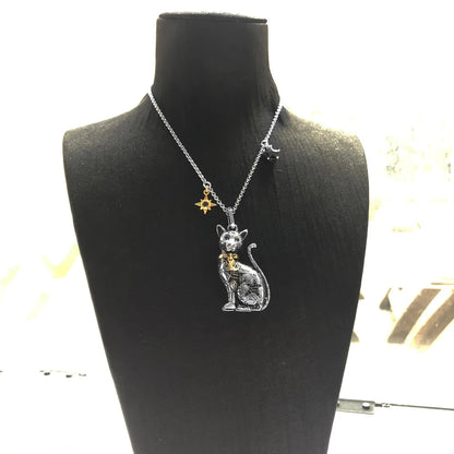 Celestial Cat Pendant Necklace