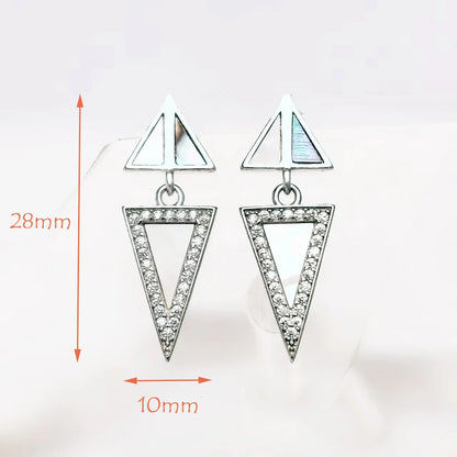 Geometric Triangle Sterling Silver Earrings