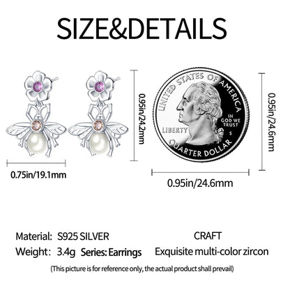 Blue Butterfly Sterling Silver Drop Earrings