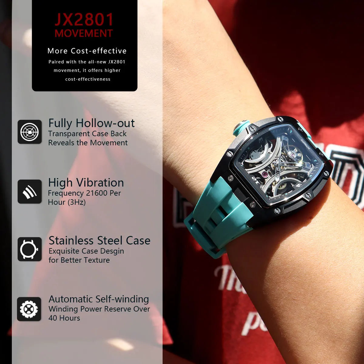 MEGIR 2245 Skeleton Automatic Watch