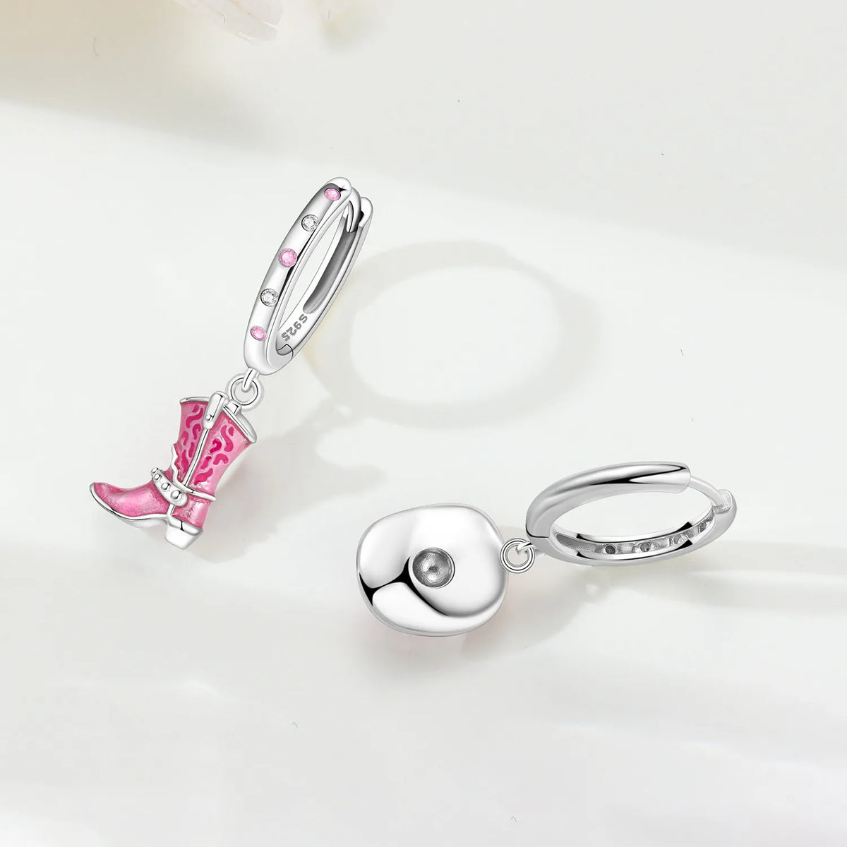 Pink Cowboy Hat & Boots Drop Earrings