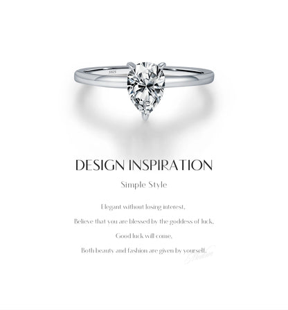 Pear-Cut Moissanite Ring