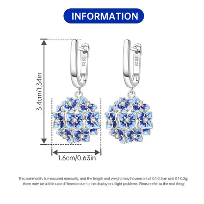 Blue Butterfly Sterling Silver Drop Earrings