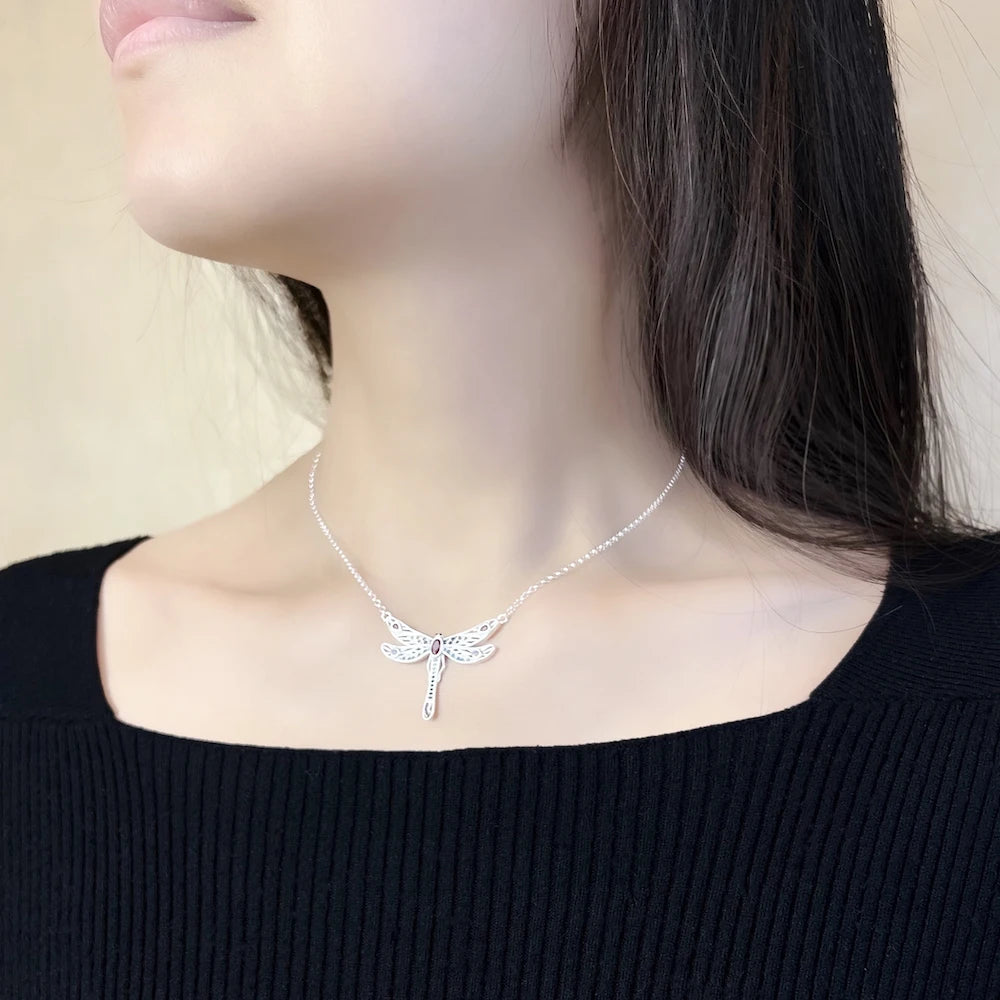Playful Dragonfly Necklace