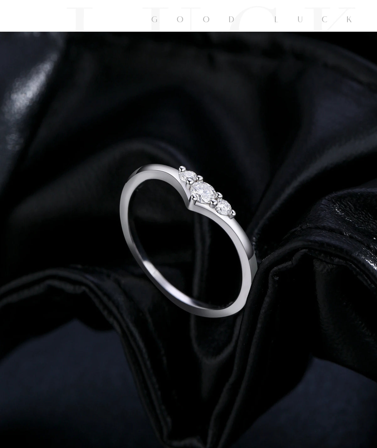 Chevron Moissanite Band Ring