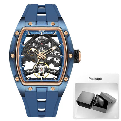 MEGIR 2242 Blue Skeleton Automatic Watch