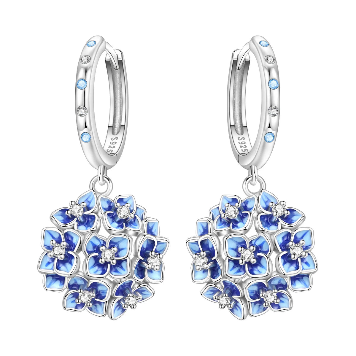 Purple Iris S925 Hoop Earrings