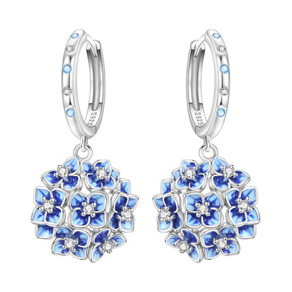 Purple Iris S925 Hoop Earrings