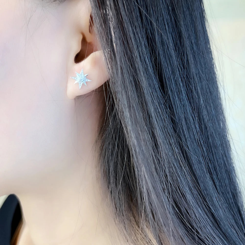Magic Star Sterling Silver Stud Earrings
