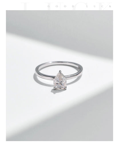 Pear-Cut Moissanite Ring