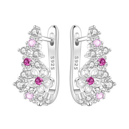 Purple Iris S925 Hoop Earrings