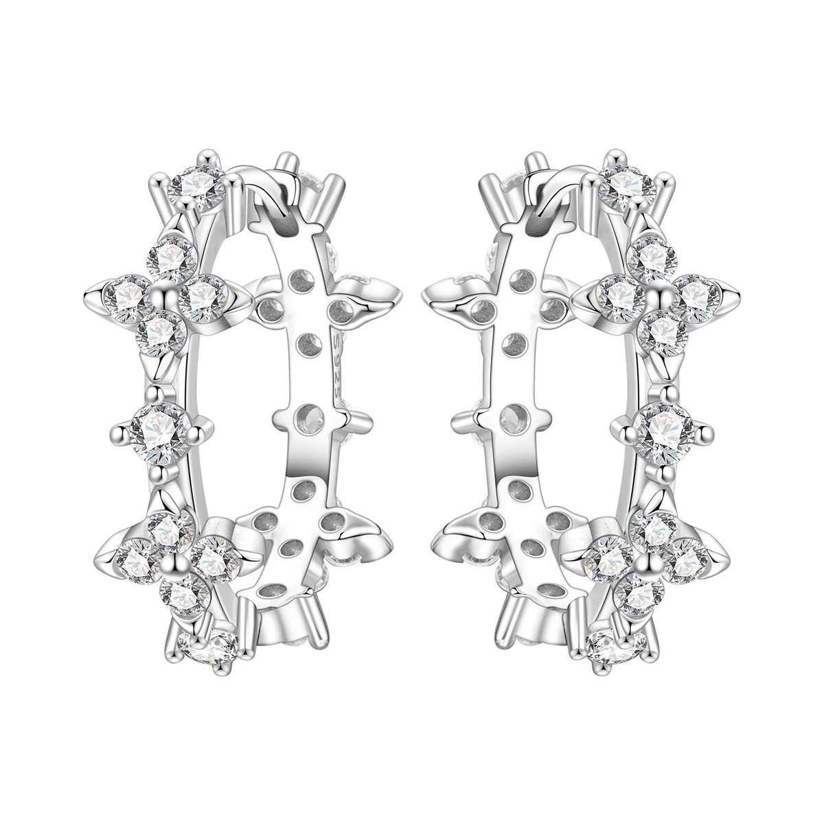 Purple Iris S925 Hoop Earrings