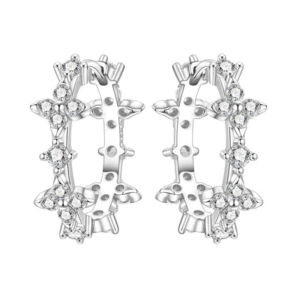 Purple Iris S925 Hoop Earrings