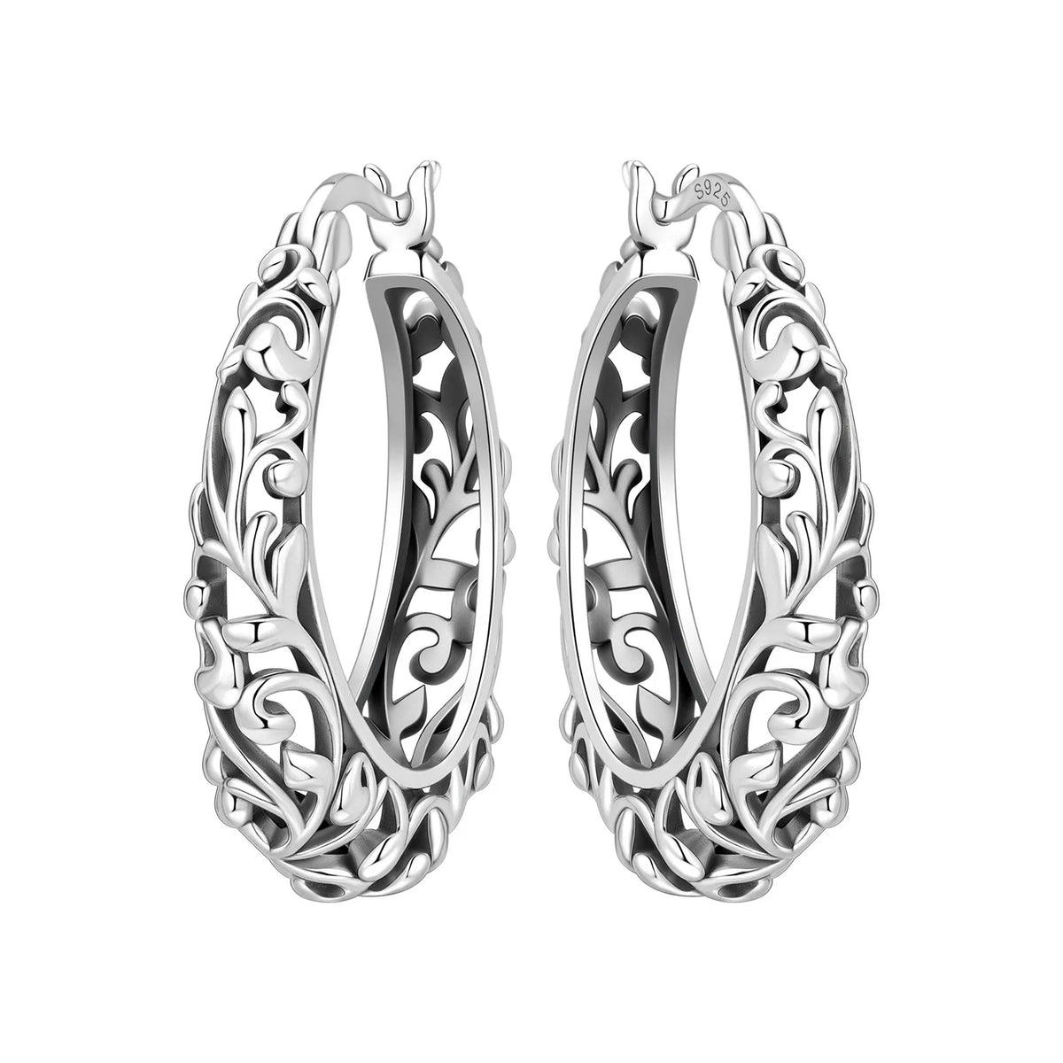 Purple Iris S925 Hoop Earrings