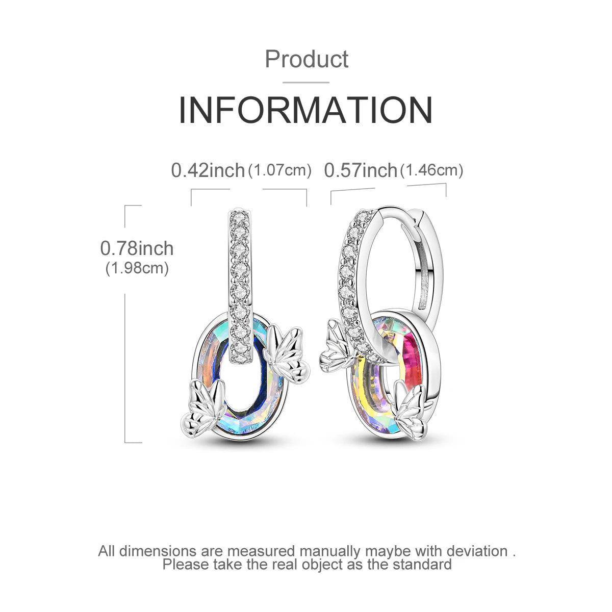 Blue Butterfly Sterling Silver Drop Earrings