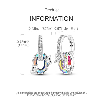 Blue Butterfly Sterling Silver Drop Earrings