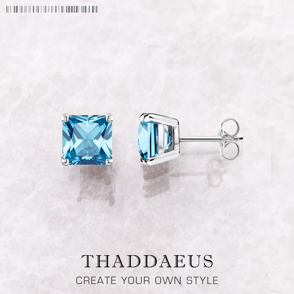 Orange Princess-Cut Zircon Stud Earrings