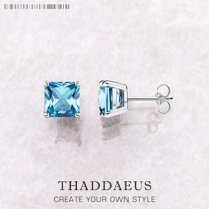 Orange Princess-Cut Zircon Stud Earrings