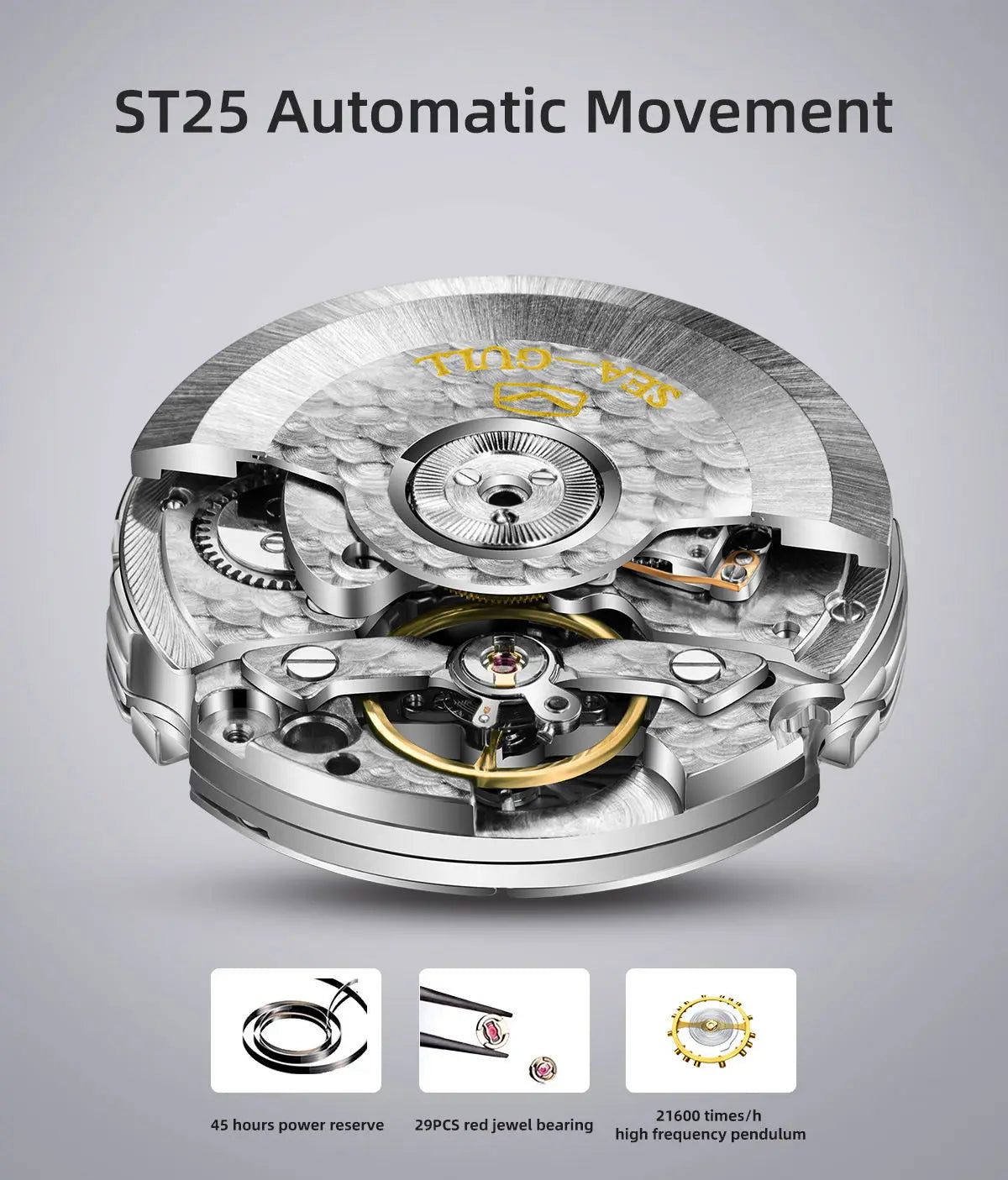 Sea-Gull Open-Heart Automatic Watch