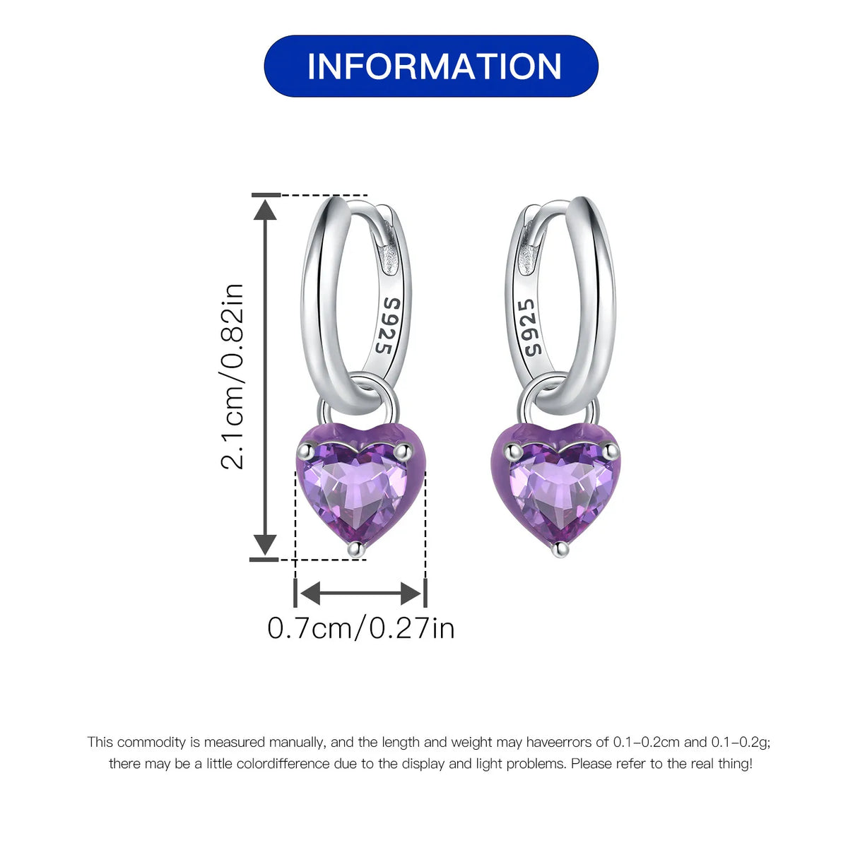 Purple Clover Sterling Silver Drop Earrings