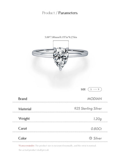 Pear-Cut Moissanite Ring