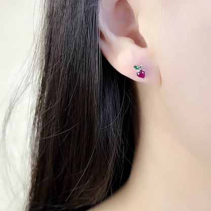 Strawberry Sterling Silver Stud Earrings