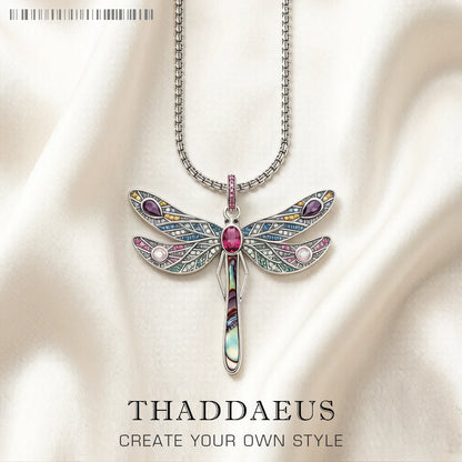 Colourful Dragonfly Pendant Necklace