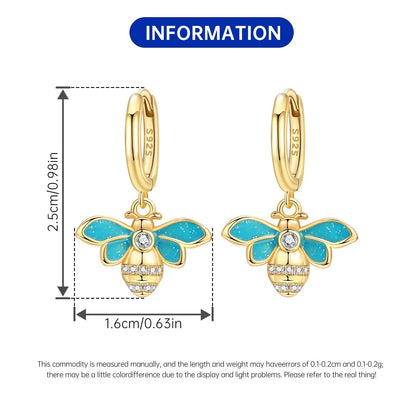 Blue Butterfly Sterling Silver Drop Earrings