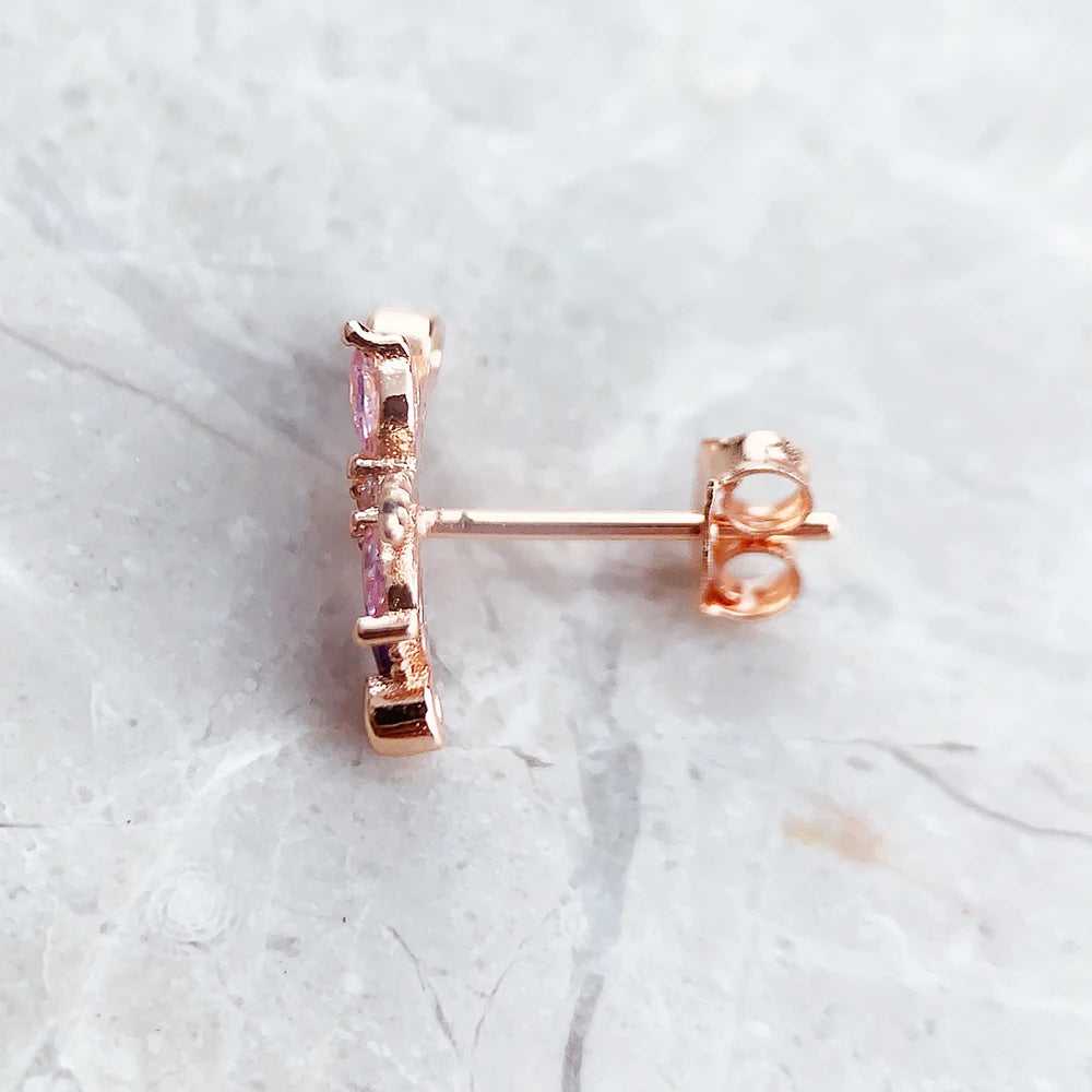 Pastel Dragonfly Sterling Silver Stud Earrings