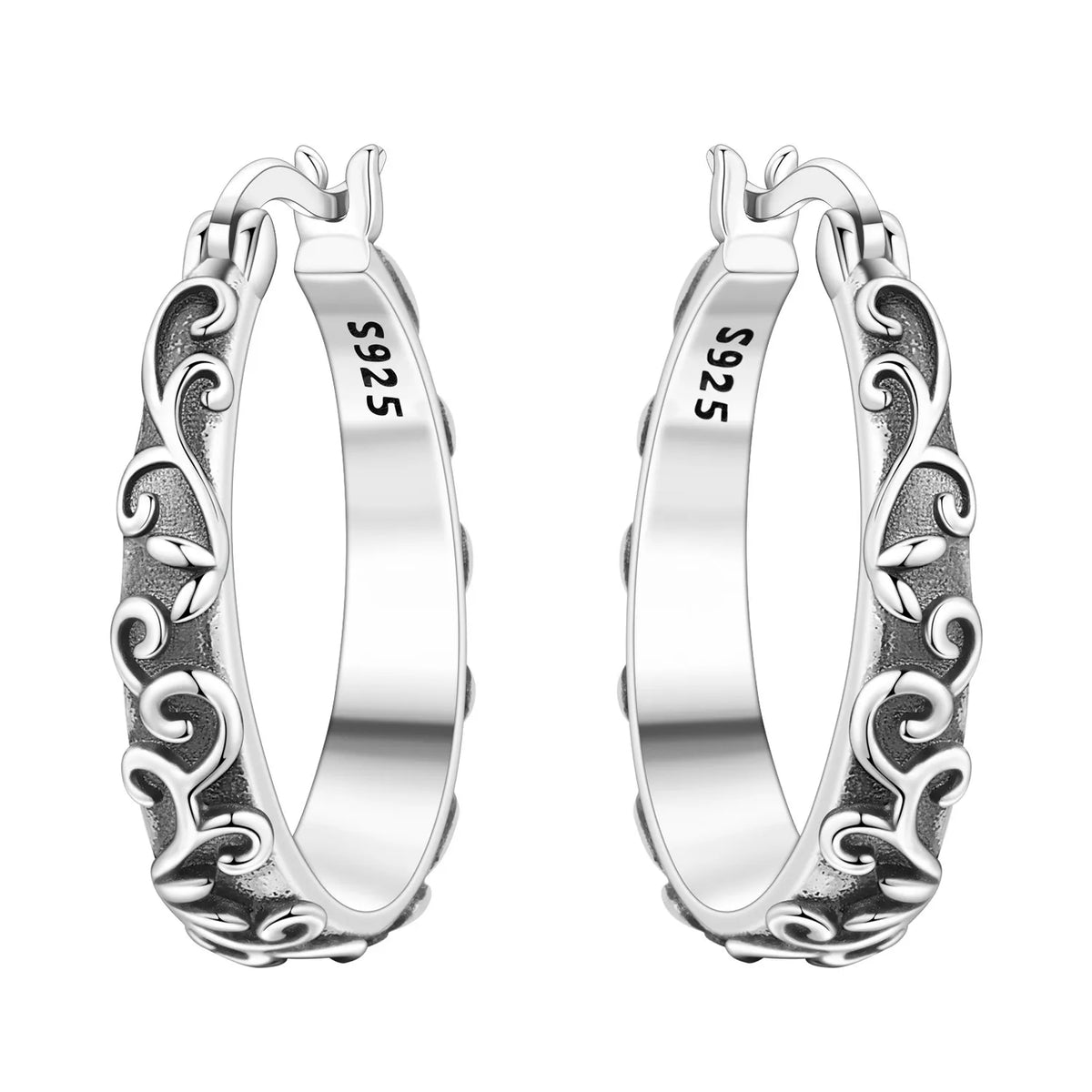 Purple Iris S925 Hoop Earrings