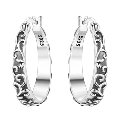 Purple Iris S925 Hoop Earrings