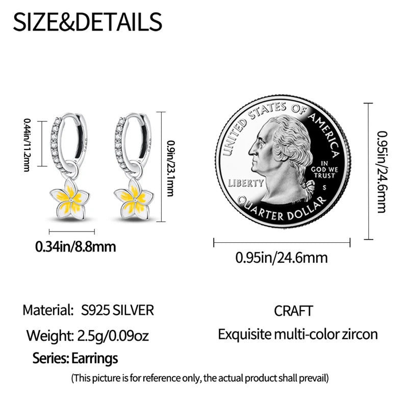 Iris Flower Sterling Silver Drop Earrings