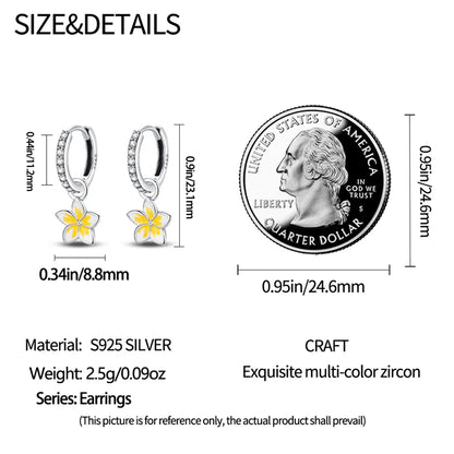 Iris Flower Sterling Silver Drop Earrings