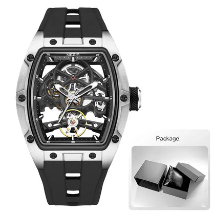 MEGIR 2242 Blue Skeleton Automatic Watch